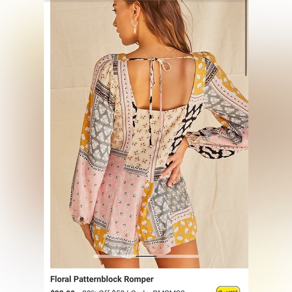 Forever 21 floral Patternblock Romper - Picture 3 of 6